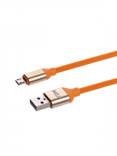 Дата-кабель, ДК 13, USB - micro USB, 1 м, силиконовая оплетка, оранжевый, TDM в г. Санкт-Петербург  фото 3