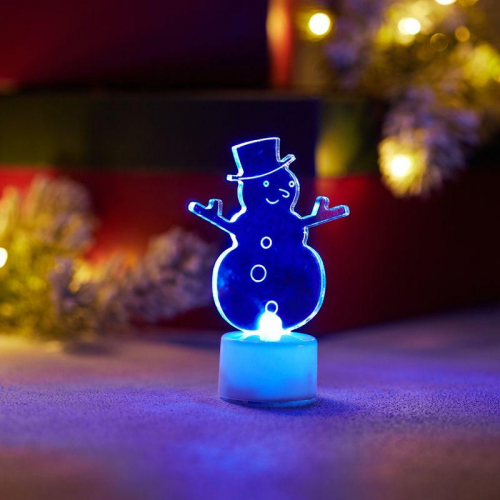 Фигура светодиодная "Снеговик в шляпе" 10см 1LED RGB 0.1Вт 4.5В IP20 на подставке элементы питания 3хAG13(LR44) (в компл.) Neon-Night 501-043 в г. Санкт-Петербург  фото 5