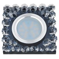 UL-00002756 Светильник декоративный Luciole DLS-L131 GU5.3 CHROME/BLACK GU5.3 встраив. доп. светодиод. подсветка 3Вт без лампы основание метал. хром отделка стекло черн. Fametto 
