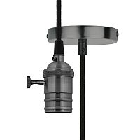 UL-00004501 Патрон декоративный DLC-V-S24K/E27 TS/1M/BL PEARL BLACK Vintage провод 1м и крепление выкл. поворотный. Uniel 