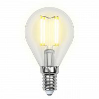 Лампа светодиодная филаментная Uniel E14 6W 4000K прозрачная LED-G45-6W/NW/E14/CL GLA01TR UL-00002207 в г. Санкт-Петербург 