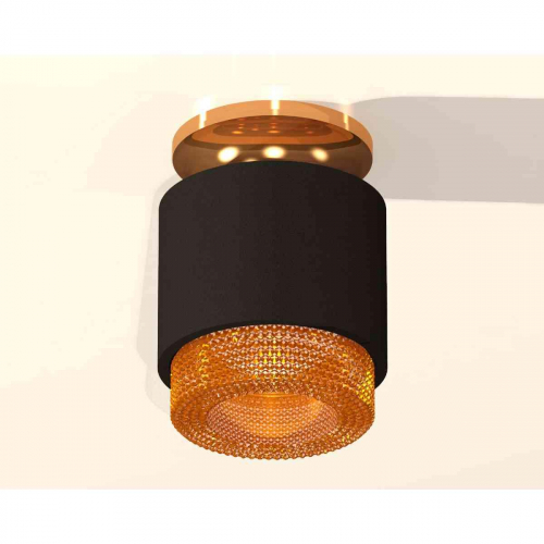 Комплект накладного светильника Ambrella light Techno Spot XS7511122 SBK/PYG/CF черный песок/золото желтое полированное/кофе (N7929, C7511, N7195) в г. Санкт-Петербург  фото 3