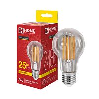 4690612063188 Лампа светодиодная LED-A65-deco 25Вт прозрачная 3000К E27 2480лм 230В IN HOME 