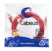 7689c Патч-корд U/UTP кат.5E PC-UTP-RJ45-Cat.5e-5m-RD 2xRJ45/8p8c неэкранир. PVC 5м красн. Cabeus 