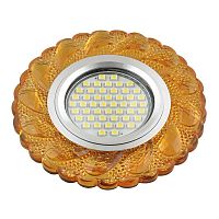 UL-00003897 Светильник DLS-L147 GU5.3 GLASSY/GOLD GU5.3 встраив. доп. светодиод. подсветка 3Вт без лампы стекло Fametto 