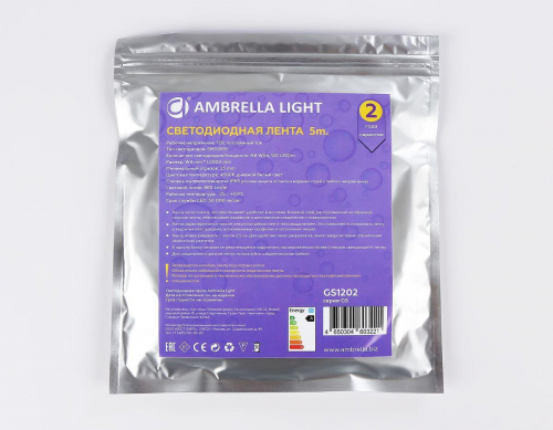 Светодиодная влагозащищенная лента Ambrella Light 9,6W/m 120LED/m 2835SMD дневной белый 5M GS1202 в г. Санкт-Петербург  фото 3