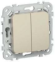 FI-V20-0-10-1-K37 Выключатель 2-кл. СП FLITE ВС12-1-0-ФлШ 10А механизм шампань IEK 