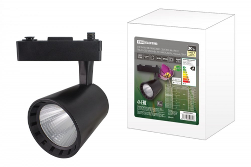SQ0369-0005 Светильник трековый однофазный LED TRL-01-030-WB 30 Вт, 24°, 3000 К, 80 Ra, черный, TDM