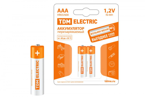 SQ1702-0073 Аккумулятор AAA-600 mAh Ni-MH BP-2 TDM
