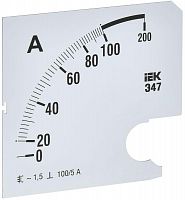 Шкала сменная для амперметра Э47 100/5А-1.5 96х96мм IEK IPA20D-SC-0100 в г. Санкт-Петербург 
