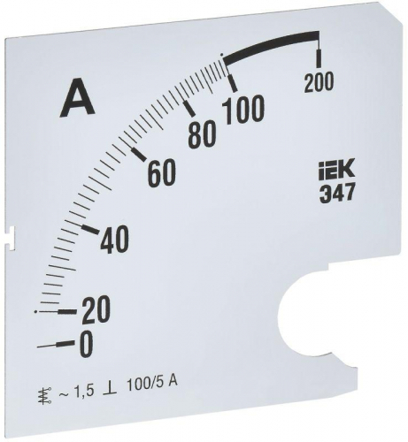 Шкала сменная для амперметра Э47 100/5А-1.5 96х96мм IEK IPA20D-SC-0100 в г. Санкт-Петербург 