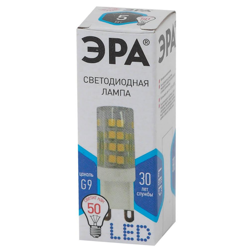 Лампа светодиодная ЭРА G9 5W 4000K прозрачная LED JCD-5W-CER-840-G9 Б0027864 в г. Санкт-Петербург  фото 3