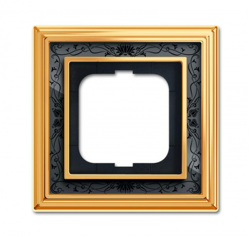 Рамка 1-м Династия Латунь полированная черная роспись ABB 2CKA001754A4575 в г. Санкт-Петербург 