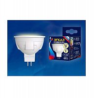 UL-00002424 Лампа светодиодная LED-JCDR 6W/WW/GU5.3/FR PLP01WH JCDR ЯРКАЯ матовая 3000К тепл. бел. (упак. картон) Uniel 