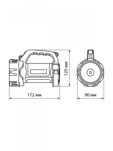 SQ0350-0059 Фонарь светодиод. "Прожектор 6", 5 Вт LED+10 SMD+9 SMD, 400 лм, 3.7 В 2х18650 2.4 А*ч, USB, TDM
