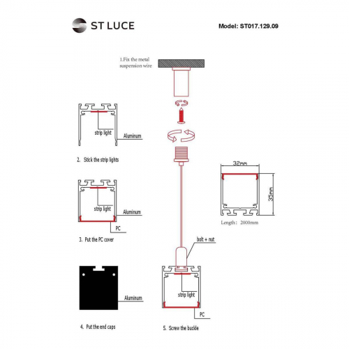 Профиль с рассеивателем ST-Luce ST017.129.09 в г. Санкт-Петербург  фото 2