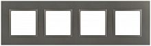 Б0065829 Рамка 4-м Elegance 14-5014-16 Classic для розеток и выключателей титан Эра 