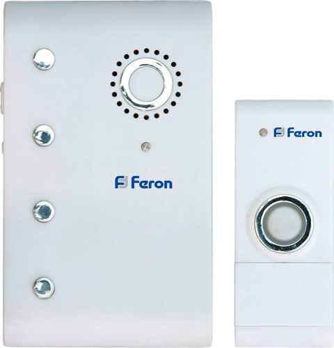 Звонок дверной беспроводной Feron Е-367  Электрический 35 мелодий белый с питанием от батареек 23674 в г. Санкт-Петербург 