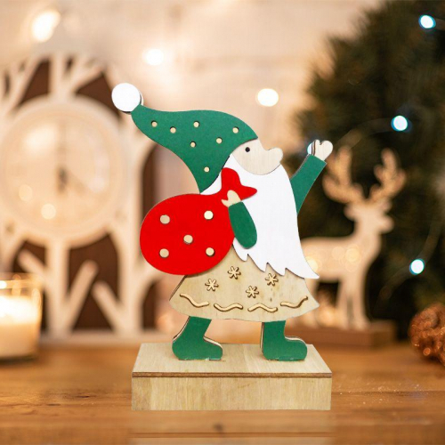 Фигура деревянная "Дед Мороз" 18см с подсветкой Neon-Night 504-016 в г. Санкт-Петербург  фото 6