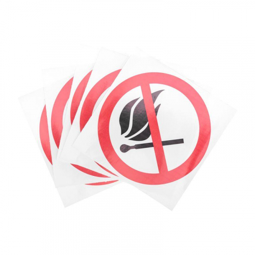 Наклейка знак пожарной безопасности "Запрещается пользоваться открытым огнем и курить" d180мм Rexant 56-0056-1 в г. Санкт-Петербург  фото 2