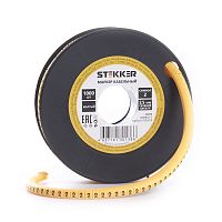 Кабель-маркер "2" для провода сеч.1,5мм2 STEKKER CBMR15-2 , желтый, упаковка 1000 шт 39088 в г. Санкт-Петербург 