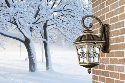 Светильник садово-парковый Feron PL4091 четырехгранный на стену вверх 60W E27 230V, черное золото 11519 в г. Санкт-Петербург  фото 3