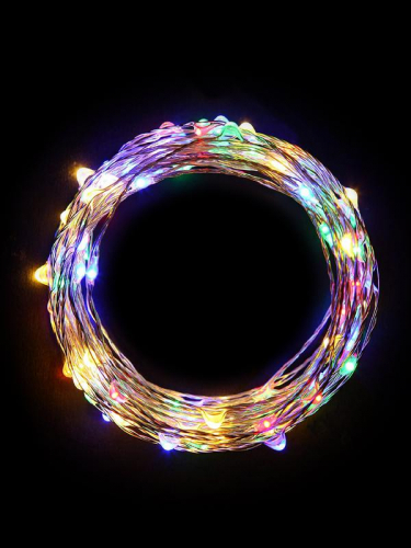 Гирлянда светодиодная "Разноцветные нити" 10м 100LED в виде капель 220В Космос KOCNL-EL150 в г. Санкт-Петербург  фото 5
