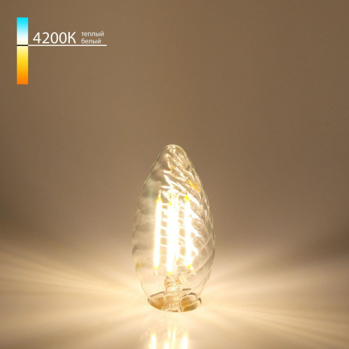Лампа светодиодная филаментная Elektrostandard E14 7W 4200K прозрачная a049136 в г. Санкт-Петербург  фото 2