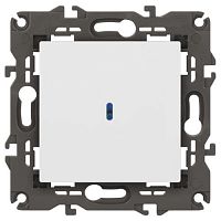 Б0034215 Выключатель 1-кл. СП Elegance 14-1102-01 10А IP20 250В 10AX с подсветкой механизм бел. Эра 