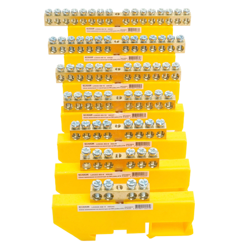 Шина "PE" на изоляторе 6*9 на DIN-рейку 6 выводов, желтый, LD555-69-6 49545 в г. Санкт-Петербург  фото 5