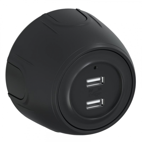 7700900 Розетка USB 2-м Rotondo с подсветкой черн. OneKeyElectro 