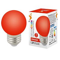 Лампа светодиодная Volpe E27 1W красная LED-G45-1W/RED/E27/FR/С UL-00005646 в г. Санкт-Петербург 