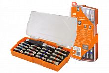 SQ1019-0103 Набор бит №3,  17 бит: SL, PH, PZ, HEX, TORX, удлинитель, сталь CR-V, пластиковом держателе, «Алмаз»