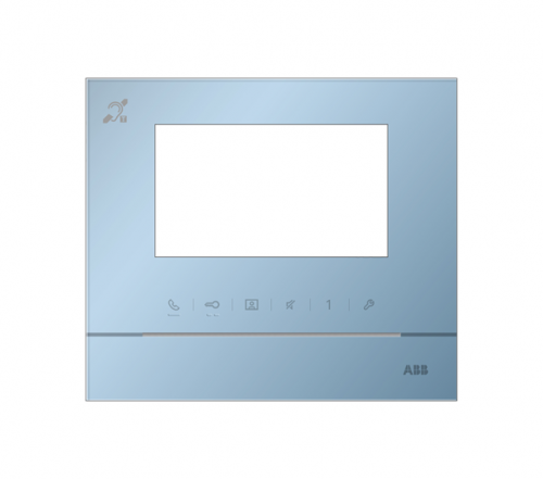 Рамка для абонентского устройства 4.3дюйм с символом индукционной петли голуб. глянцев. ABB 2TMA070130L1012 в г. Санкт-Петербург 