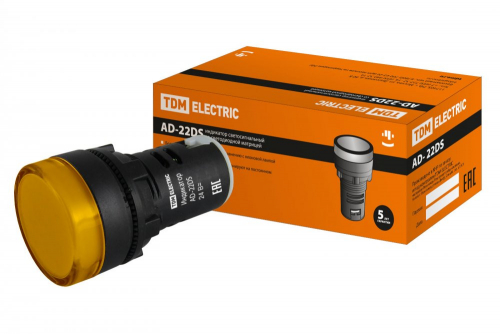 SQ0702-0021 Лампа AD-22DS(LED)матрица d22мм желтый 24В AC/DC TDM