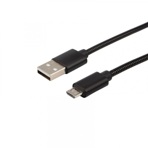 Кабель USB microUSB шнур в металлической оплетке серебристый Rexant 18-4241 в г. Санкт-Петербург 