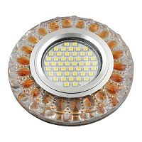 UL-00003909 Светильник DLS-L151 GU5.3 GLASSY/GOLD GU5.3 встраив. доп. светодиод. подсветка 3Вт без лампы стекло Fametto 