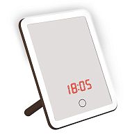 UL-00004160 Светильник настольный TLD-591 Brown/LED/80Lm/6000K/Dimmer/T+M зеркало 4Вт встроен. аккум. сенсор диммер часы термометр Uniel 