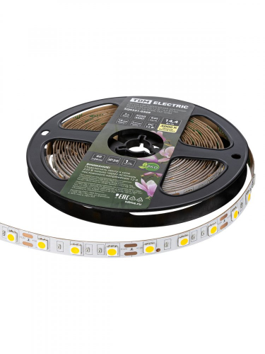SQ0331-0369 Лента светодиодная SMD5050-60 LED/м-IP20-12 В-14,4 Вт/м-3000 К (5 м) блистер TDM