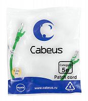7659c Патч-корд U/UTP кат.5E PC-UTP-RJ45-Cat.5e-0.3m-GN 2xRJ45/8p8c неэкранир. PVC 0.3м зел. Cabeus 
