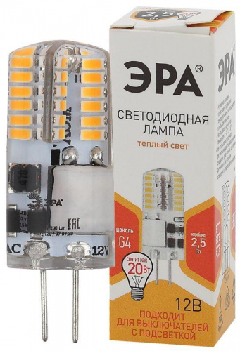 Лампа светодиодная LED-JC-2.5W-12V-SLC-827-G4 JC 2.5Вт капсула G4 тепл. бел. 12В ЭРА Б0049089 в г. Санкт-Петербург 