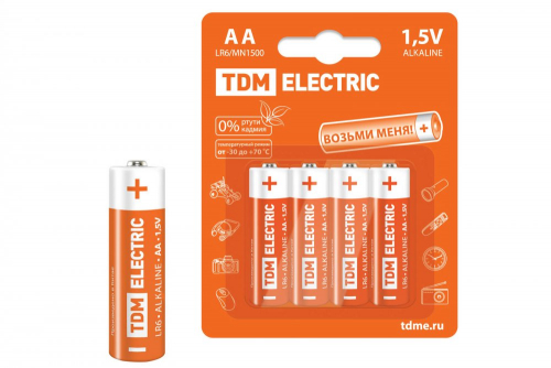 SQ1702-0003 Элементы питания LR6 AA Alkaline 1.5V BP-4 TDM