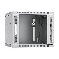 7064c Шкаф телекоммуникационный настенный SH-05F-9U60/60 19дюйм 9U 600х600х501мм дверь стекло сер. (RAL 7035) Cabeus 