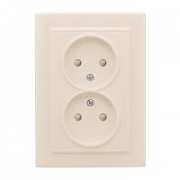 ERR10-102-200 Розетка 2-м СП Минск 10А IP20 без заземл. защ. шторки беж. EKF 