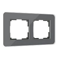 4690389180705 Рамка из стекла на 2 поста Elite графит W0022440