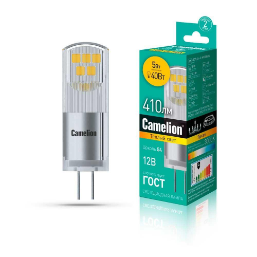 Лампа светодиодная Camelion G4 5W 3000K LED5-G4-JC-NF/830/G4 13749 в г. Санкт-Петербург 