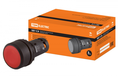 SQ0746-0012 Кнопка SB7-CA45 d22мм 1з+1р красная TDM