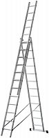 Лестница трехсекционная алюминиевая усиленная, 3 х 12 ступеней, H=343/594/841 см, вес 17.83 кг в г. Санкт-Петербург 