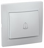 КВАРТА Выключатель одноклавишный кнопка белый 10А IEK EVK13-K01-10-DM