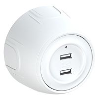 7700896 Розетка USB 2-м Rotondo с подсветкой бел. OneKeyElectro 